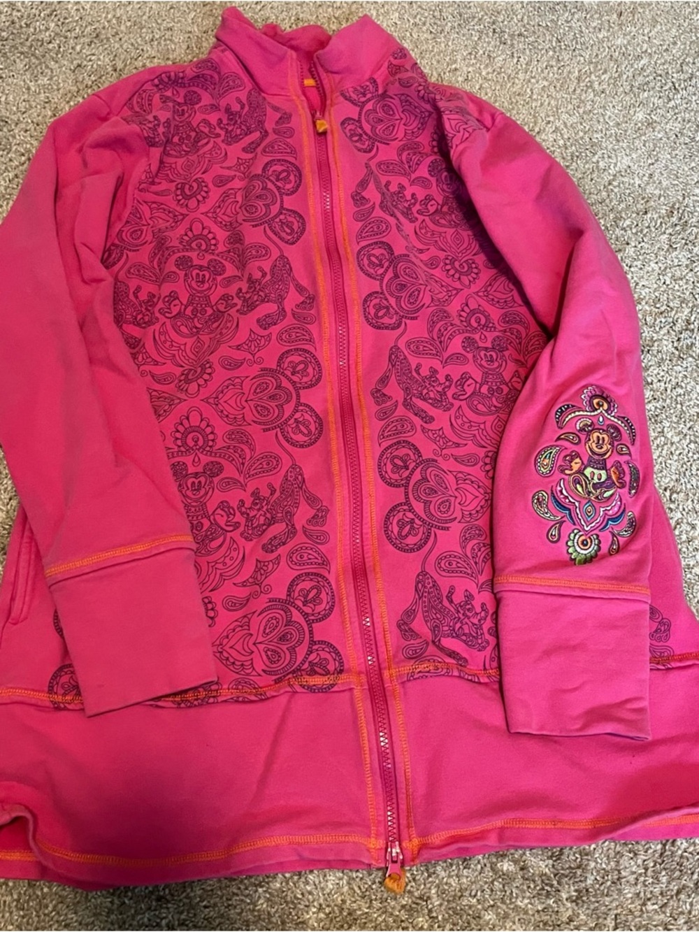 Mickey and Pluto Paisley Print zip up jacket